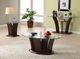 Furniture of America® Manhattan Glass Top Coffee Table with Brown Cherry Base -1