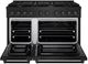 ZLINE 48" Black Stainless Steel Pro Style Gas Range with 8 Brass Burners-1