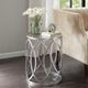 Olliix by Madison Park Tempered Glass Accent Table with Grey Base -2