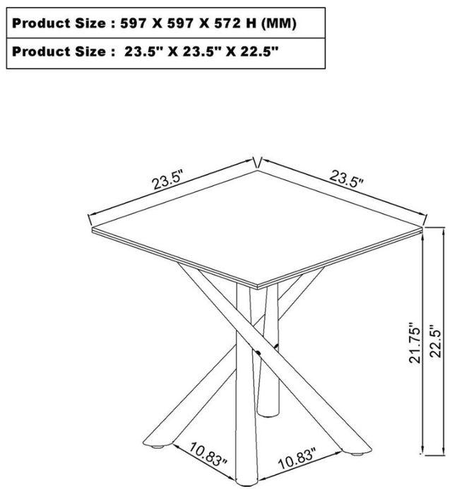 Coaster® Carvell Mirage White End Table with Black Nickel Base-2