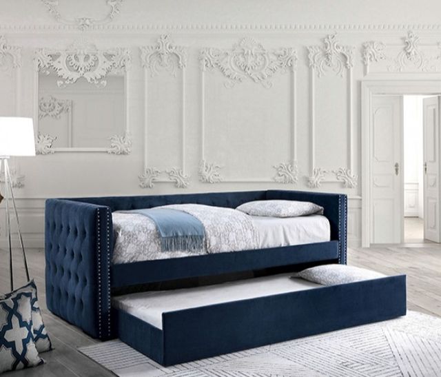 Furniture of America® Susanna Navy Daybed with Trundle-1