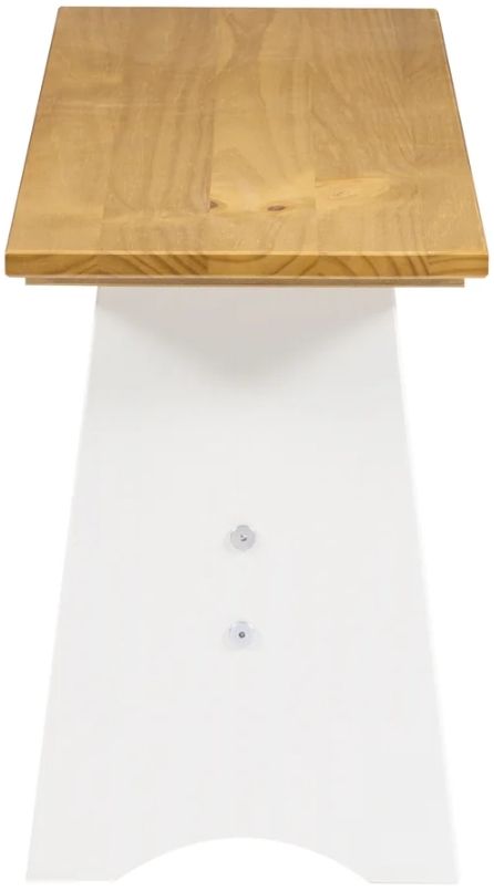 Linon Pender Honey/White Large Backless Bench-4