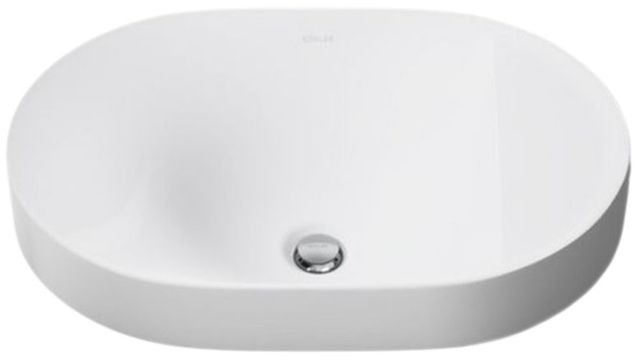 Kohler Chalice White 22.75" x 15" Oval Vessel Bathroom Sink-4