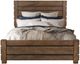 International Furniture Direct Merida Stained Brown King Platform Bed Footboard with Rails-2