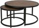 International Furniture Direct Blackburn Brown Cocktail Table with Blacksmithing Matte Black Base-0