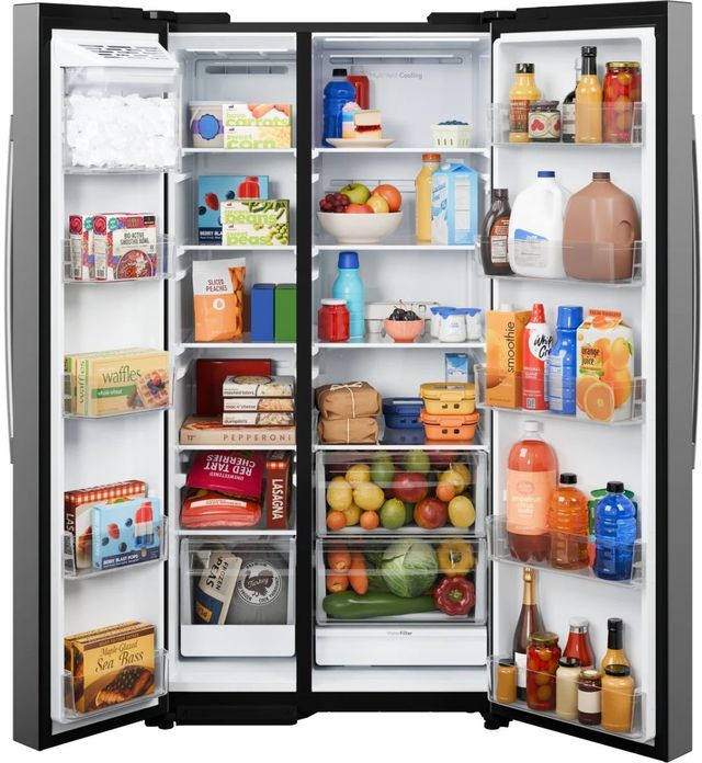 GE® 36" 24.2 Cu. Ft. Fingerprint Resistant Stainless Steel Counter Depth Side-By-Side Refrigerator with Internal Dispenser and In-Door Icemaker-2