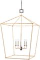 Currey & Company Denison Mole Black/Natural Rattan Grande Lantern Chandelier-1