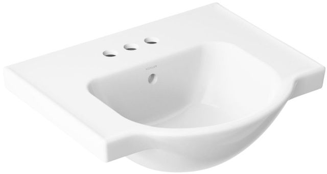 Kohler Veer® White 21" Square Pedestal Bathroom Sink-0