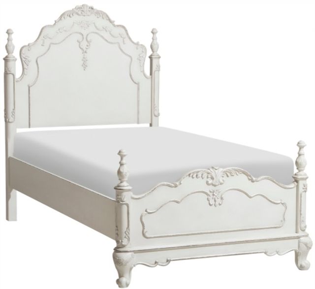 Homelegance® Cinderella Antique White Twin Post Bed-0