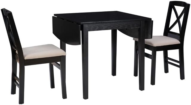 Linon Torino 3-Piece Black Drop Leaf Dining Table Set-1