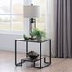 ACME Furniture Idella Rustic Oak End Table with Black Base-2