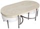 Magnussen Home® Jennings 3-Piece Edgecomb Gray Oval Cocktail Table with Weathered Antique Nickel Base and Two Ottomans Set-5