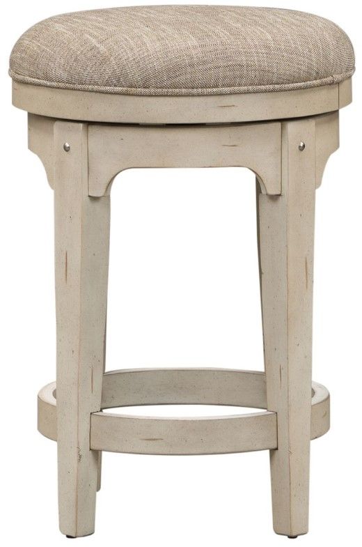 Liberty Furniture Morgan Creek Antique White/Ivory Console Swivel Stool-2