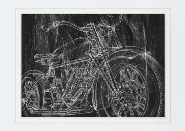 Classy Art Motorcycle Mechanical Sketch I By Ethan Harper Wall Art-1