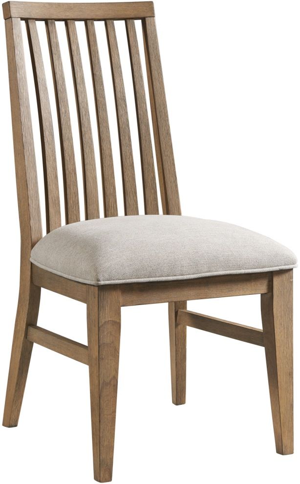 Intercon Landmark Beige/Weathered Oak Slat Back Dining Side Chair-0
