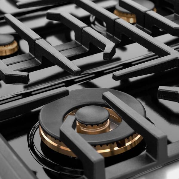 ZLINE Paramount Autograph Edition 36" Stainless Steel Gas Cooktop with Polished Gold Accents-3