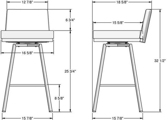 Amisco Customizable Linea Low Back Swivel Counter Stool-2