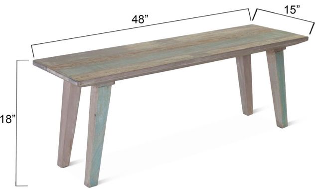 Home Trends & Design Ibiza Vintage Teal Bench-3