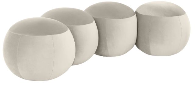 Meridian Furniture Apollo Cream 65" Velvet Upholstered Bench-0