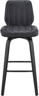Armen Living Renee Gray/Matte Black Swivel Counter Stool-3