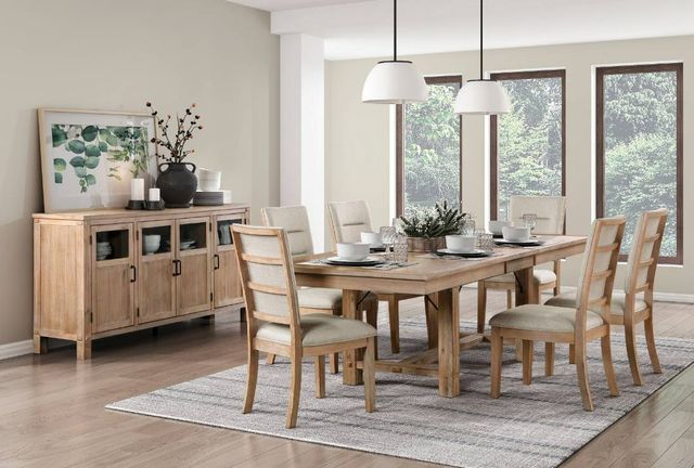 Homelegance® Aberdeen Beige/Distressed Light Oak Dining Side Chair-1