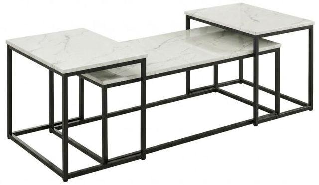 New Classic® Home Furnishings Vetra 3-Piece Black/White Occasional Table Set-0