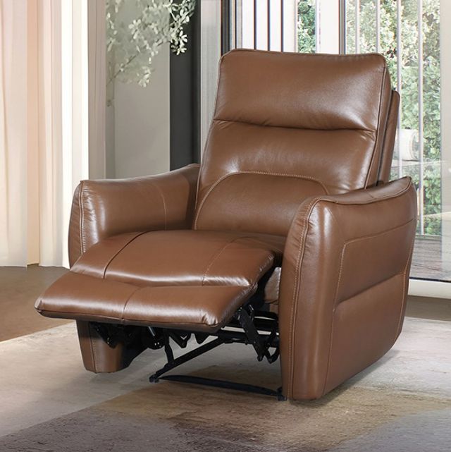 Furniture of America® Terentius Caramel Brown Power Recliner-1
