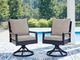 Signature Design by Ashley® East Beach Driftwood/Navy Blue Fabric/Wooden Outdoor Swivel Chair-1