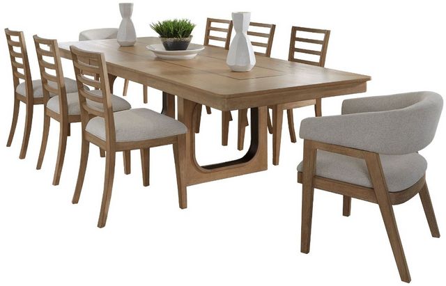 Parker House® Escape 9-Piece Glazed Natural Oak Dining Set with Extendable Table-0