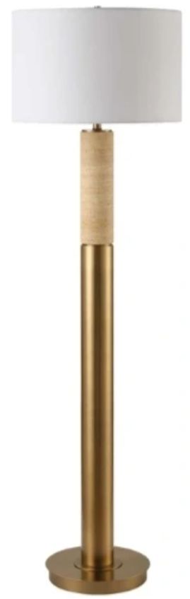Uttermost® Knox Antique Brass Floor Lamp-0