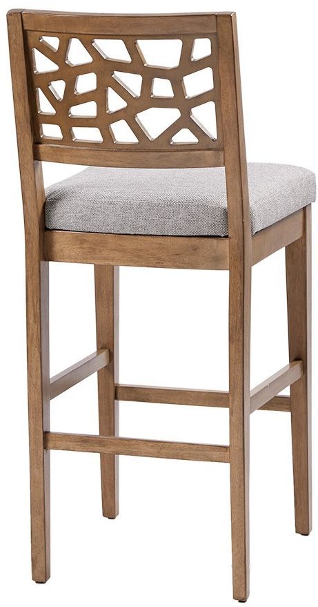 Olliix by INK+IVY Light Grey Crackle Counter Stool-3