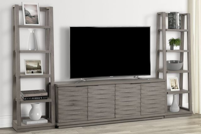 Parker House® Pure Modern Moonstone 76" Console with Pair of Angled Etagere Bookcase Piers-0