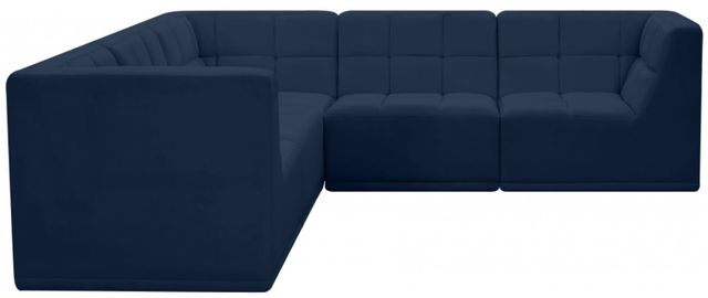 Meridian Furniture Relax 5-Piece Navy Modular Sectional Set-2
