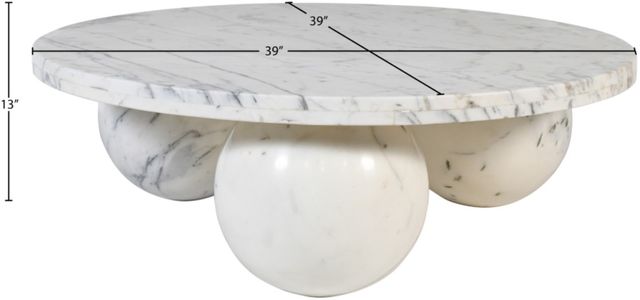 Meridian Furniture Spherical White Marble Coffee Table-3