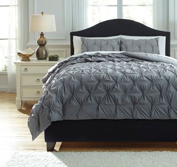Signature Design by Ashley® Rimy 3-Piece Gray Queen Comforter Set-2