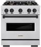 ZLINE Classic Autograph Edition 30" Stainless Steel Pro Style Gas and Matte Black Accents-0