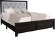 Crown Mark Jaylen Black/Gray Queen Upholstered Panel Bed-0