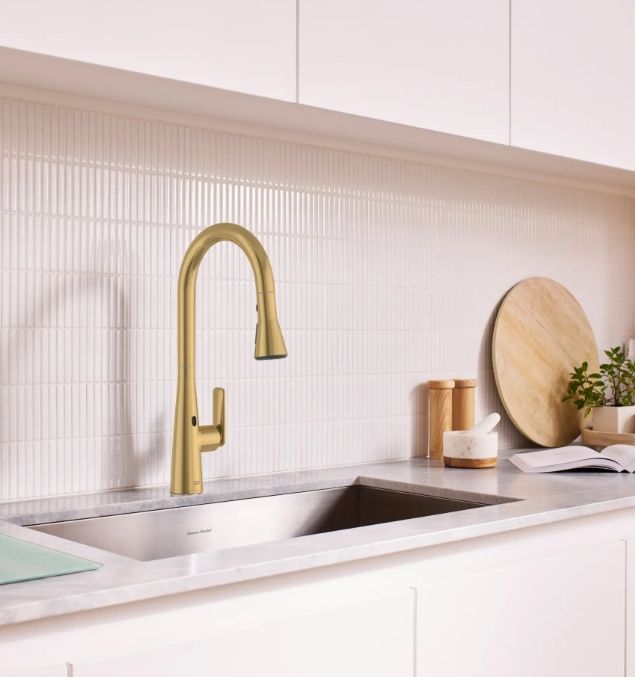 American Standard Aspirations Brushed Cool Sunrise Touchless Pull-Down Kitchen Faucet-2