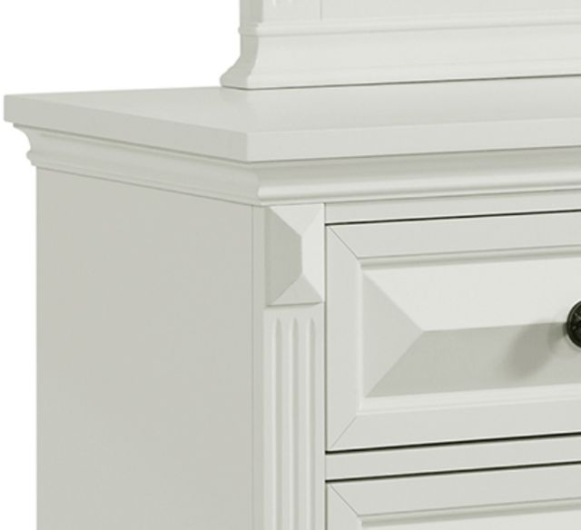 Elements International Bridgestone Antique White Dresser with Mirror-2