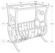 Monarch Specialties Inc. Glass Top Magazine End Table with Satin Black Meta Base-3