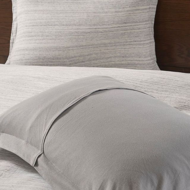 Olliix by Urban Habitat Grey Twin/Twin XL Space Dyed Melange Cotton Jersey Knit Duvet Cover Set-4