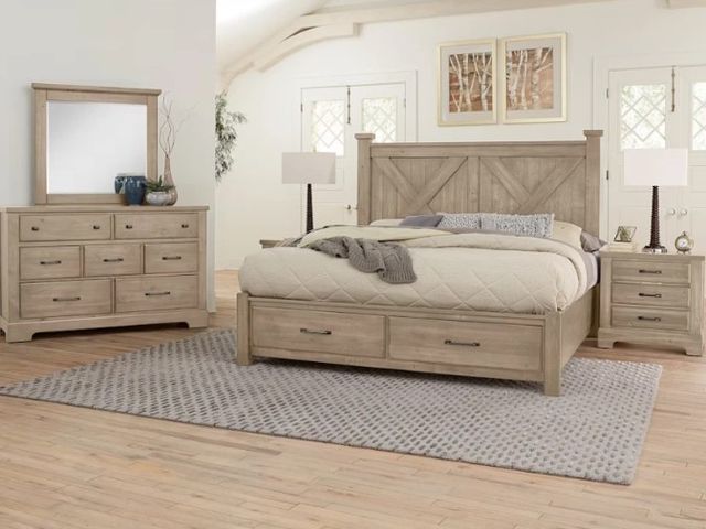 Artisan & Post by Vaughan-Bassett Cool Rustic Clear Maple California King Panel Storage Bed-1