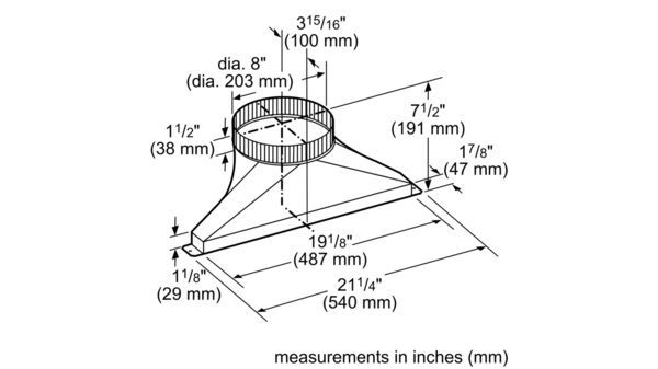 Thermador® 21.25" Side/Rear Transition for Downdraft-1