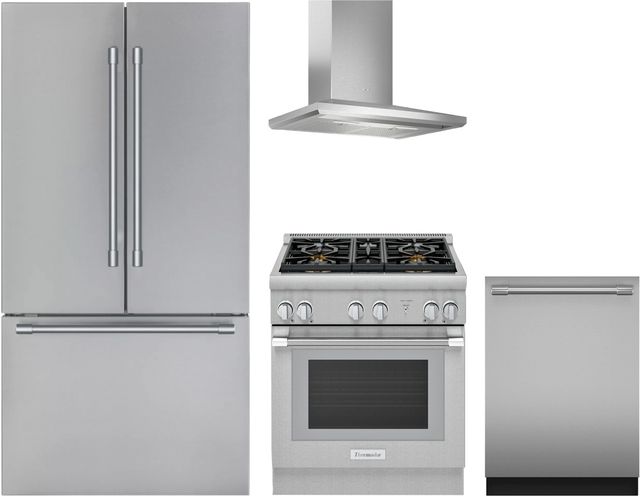 Thermador® 4 Piece Stainless Steel Gas Kitchen Package-0