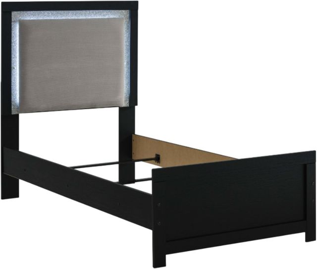 Signature Design by Ashley® Maeling Black Youth Twin Upholstered Panel Bed-4