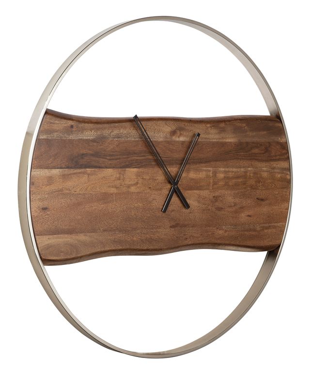 Signature Design by Ashley® Panchali Brown/Silver Wall Clock-1