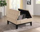 Furniture of America® Fazio Beige Ottoman-1