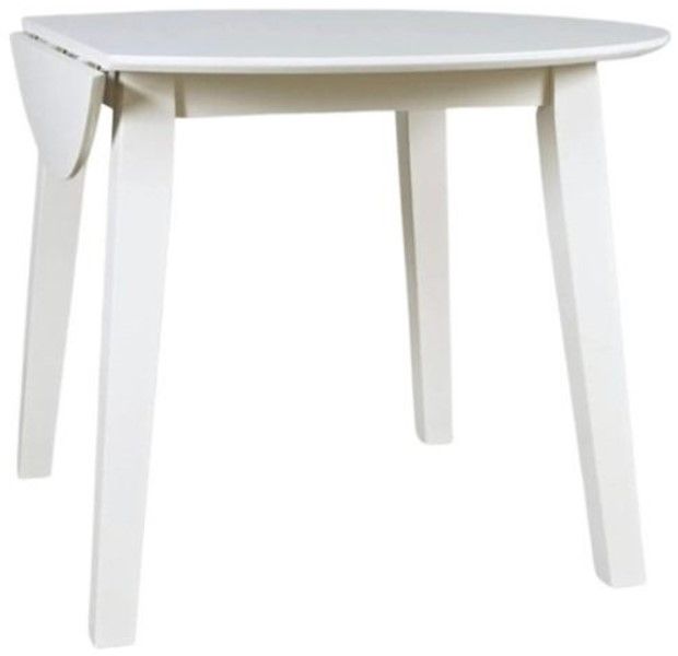 Jofran Inc. Simplicity Paperwhite Round Drop Leaf Dining Table-2