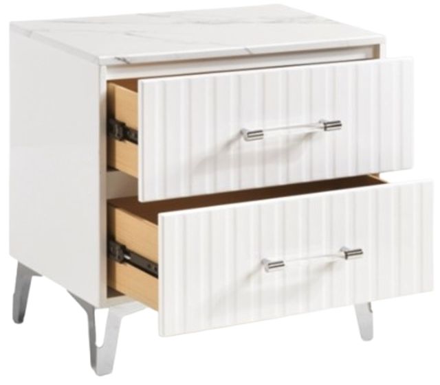 Homelegance® Ripple High Gloss White Nightstand-3
