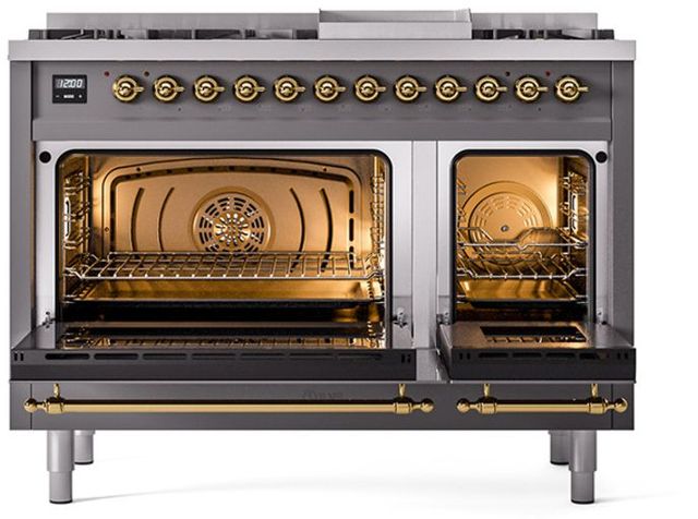 Ilve® Nostalgie II Series 48" Graphite Matte Pro Style Dual Fuel Range-2